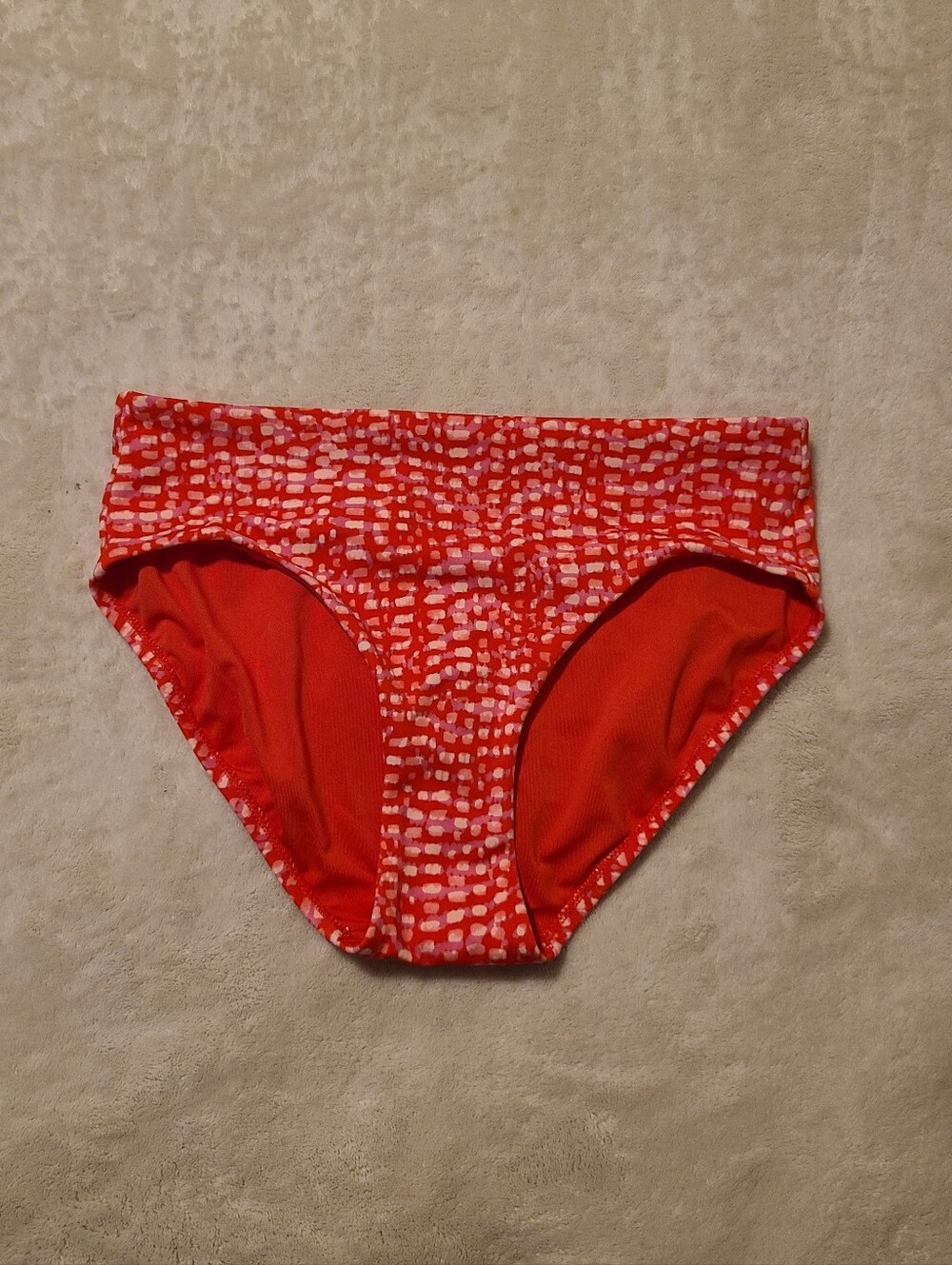 NWOT Athleta Bright Red Bikini Bottoms with Pink Accent